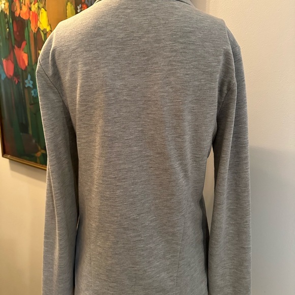 Lemon Tart Darcie Open Knit Blazer Zipper Pockets, Grey, Size M - Picture 6 of 10